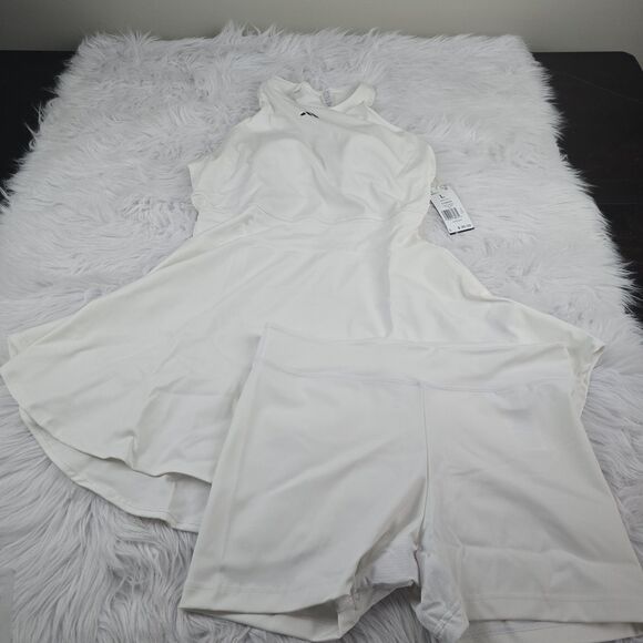 Adidas Tennis Y-Back Dress Womens Large 2 Piece With Shorts White New With Tags - Picture 5 of 16